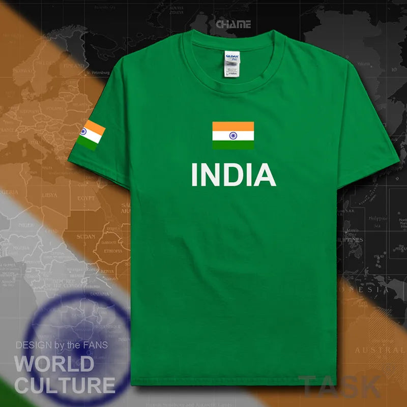 Republic of India T-Shirt - Men’s Cotton Tee with Flag for Streetwear & Fitness