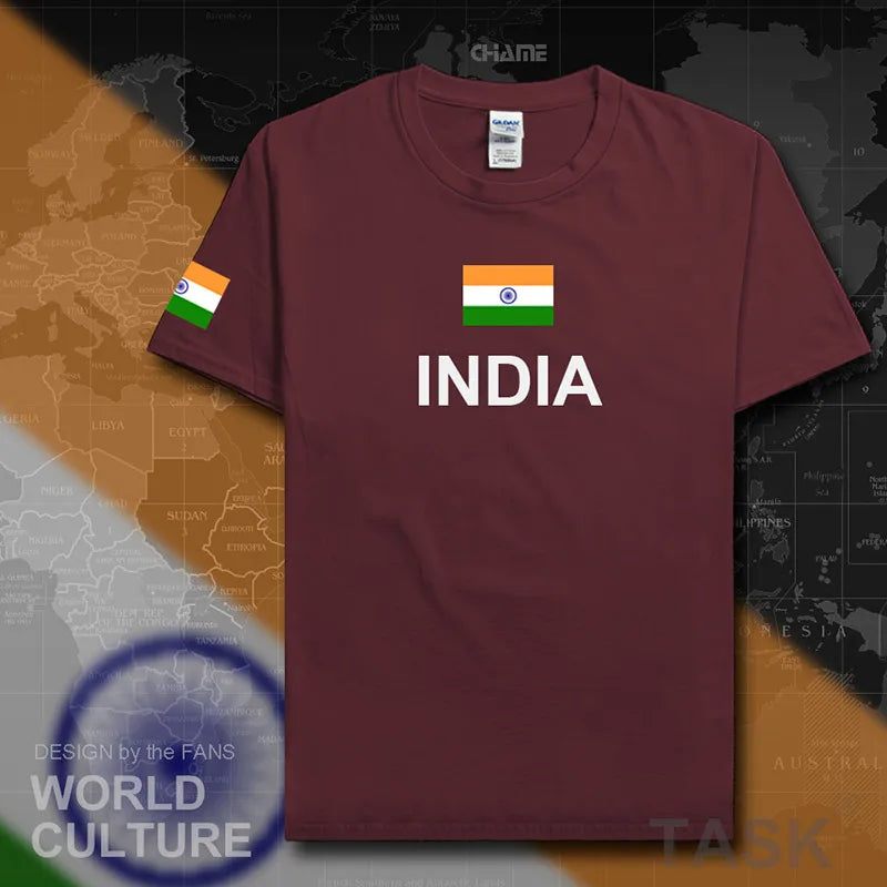 Republic of India T-Shirt - Men’s Cotton Tee with Flag for Streetwear & Fitness