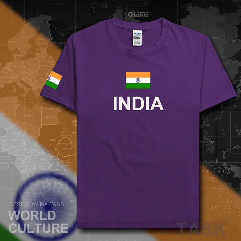 Republic of India T-Shirt - Men’s Cotton Tee with Flag for Streetwear & Fitness