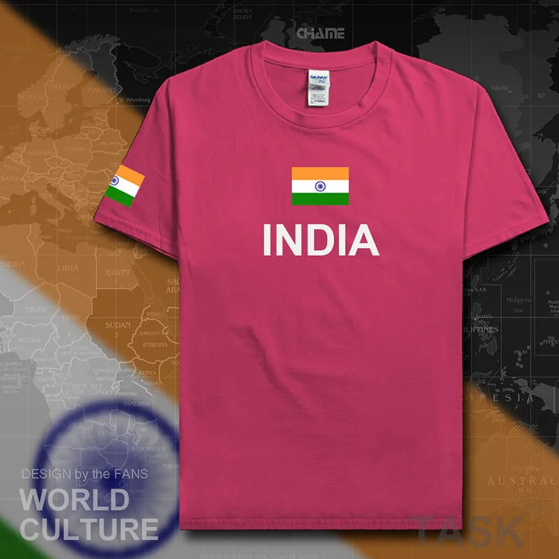 Republic of India T-Shirt - Men’s Cotton Tee with Flag for Streetwear & Fitness