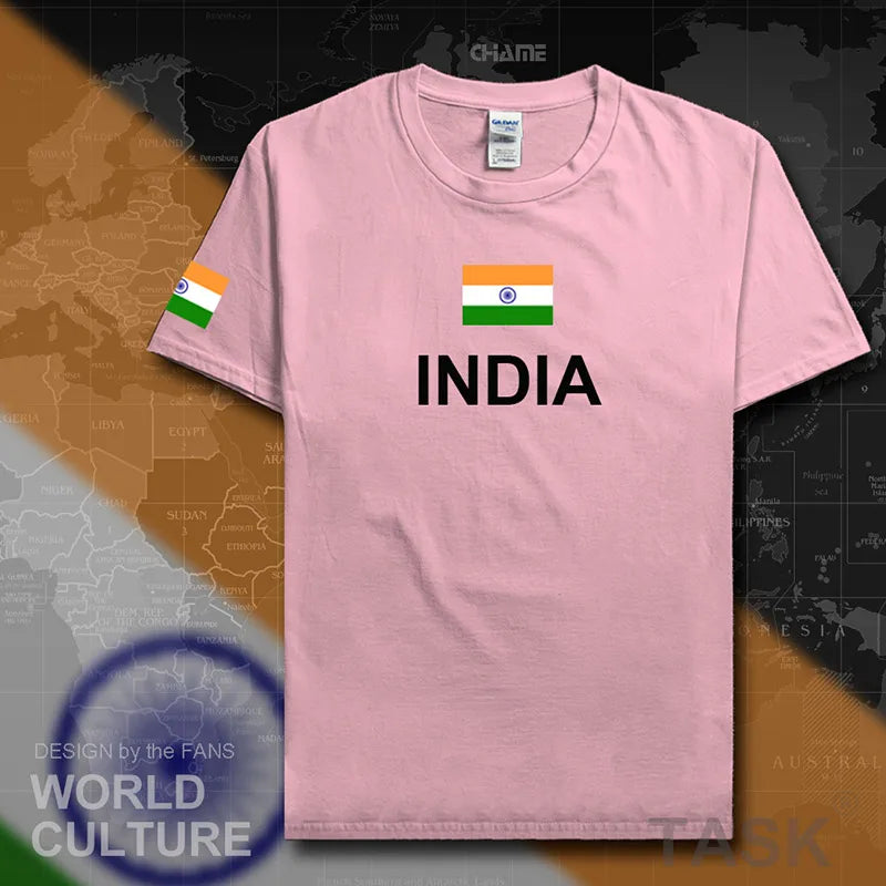 Republic of India T-Shirt - Men’s Cotton Tee with Flag for Streetwear & Fitness