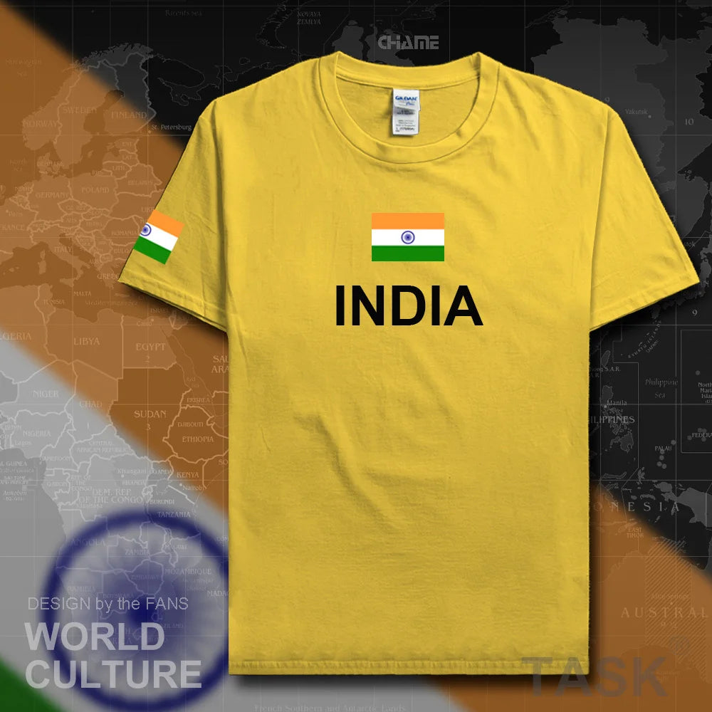 Republic of India T-Shirt - Men’s Cotton Tee with Flag for Streetwear & Fitness