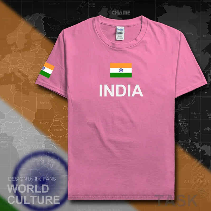 Republic of India T-Shirt - Men’s Cotton Tee with Flag for Streetwear & Fitness