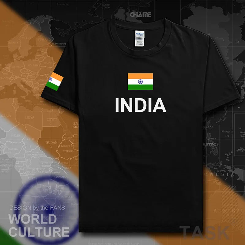 Republic of India T-Shirt - Men’s Cotton Tee with Flag for Streetwear & Fitness
