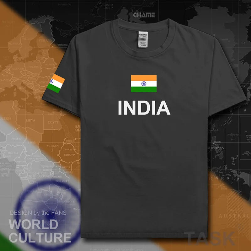 Republic of India T-Shirt - Men’s Cotton Tee with Flag for Streetwear & Fitness