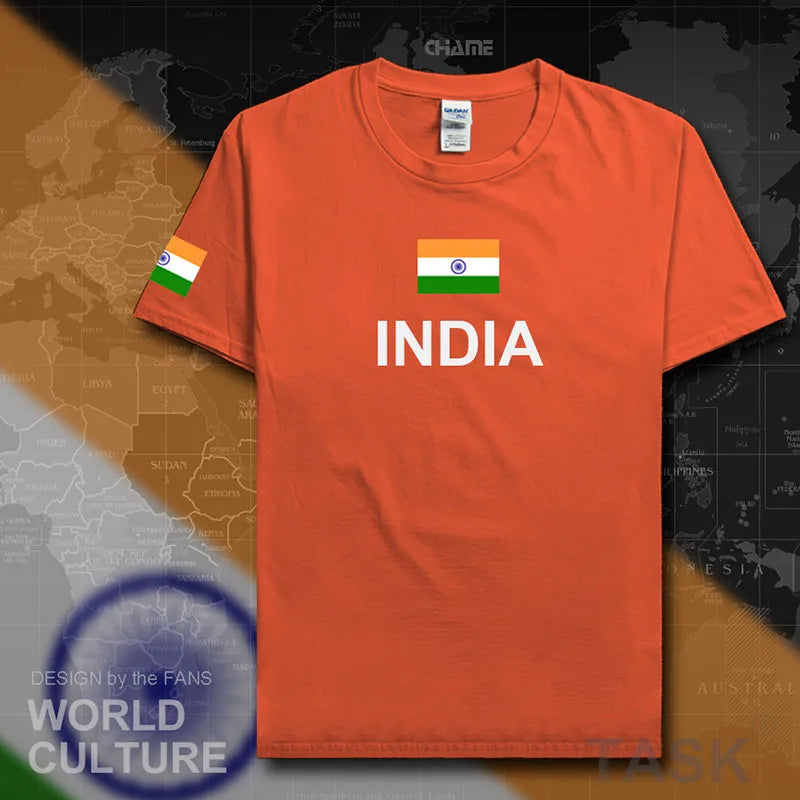 Republic of India T-Shirt - Men’s Cotton Tee with Flag for Streetwear & Fitness