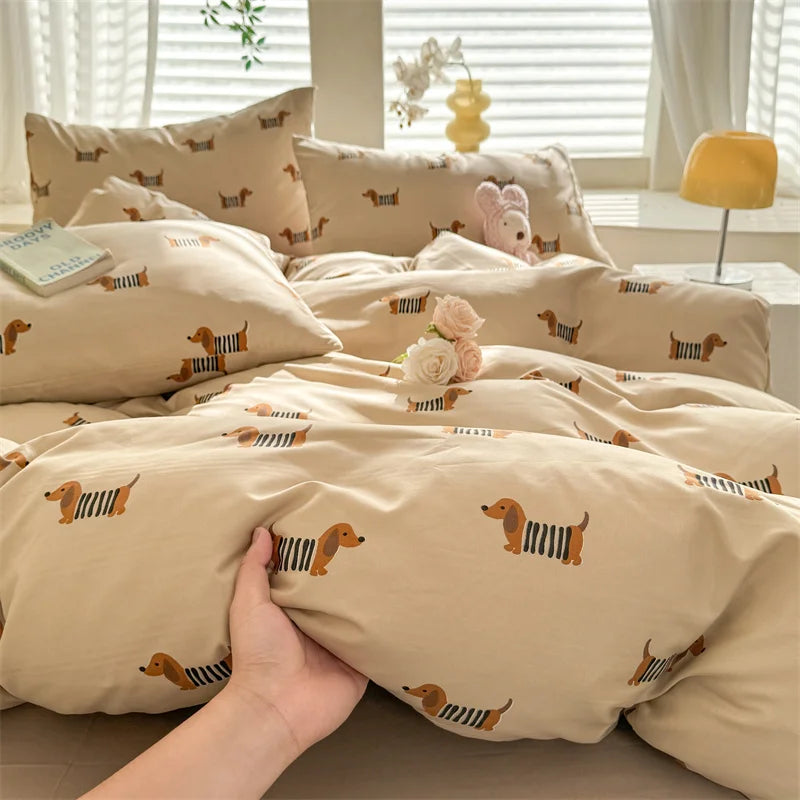 Bonenjoy Floral Duvet Cover Set 3pcs Soft Polyester Bedding Set
