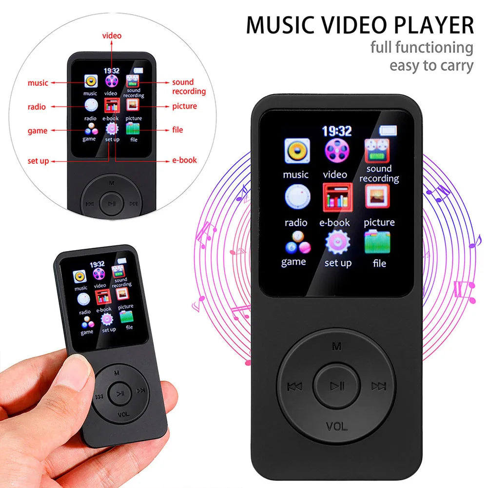 Bluetooth 5.0 MP3 MP4 Player Portable Music Player FM Radio Recorder