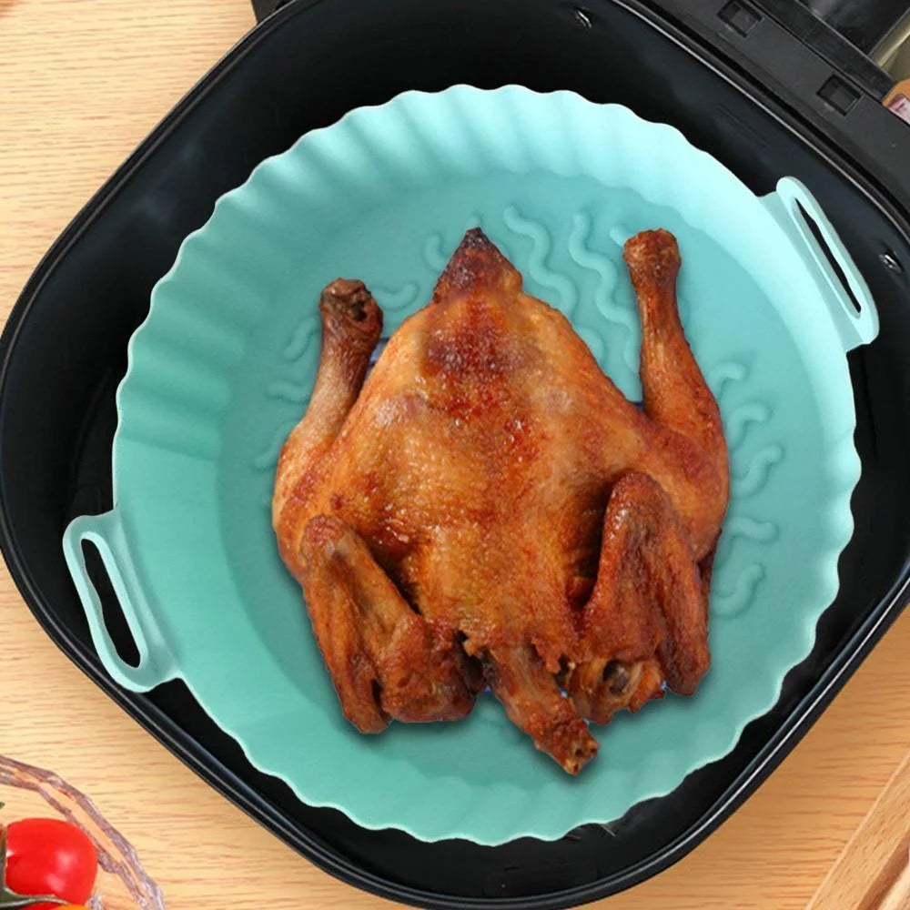 Reusable Silicone Air Fryer Liner 8 Inch Non Stick Baking Basket Pot