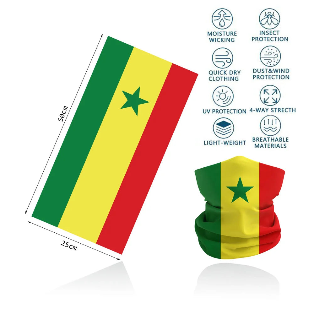 African Flag Bandana Neck Gaiter UV Protection Seamless Face Cover