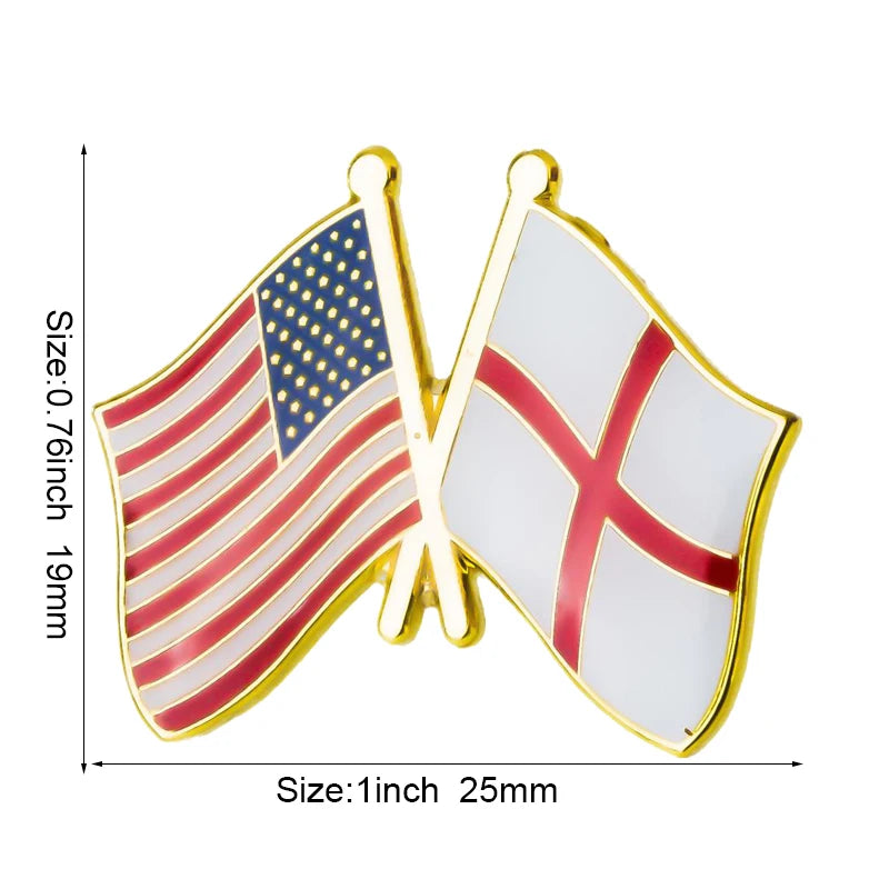 England Flag Lapel Pin Metal Brooch UK Badge Butterfly Clutch Unisex