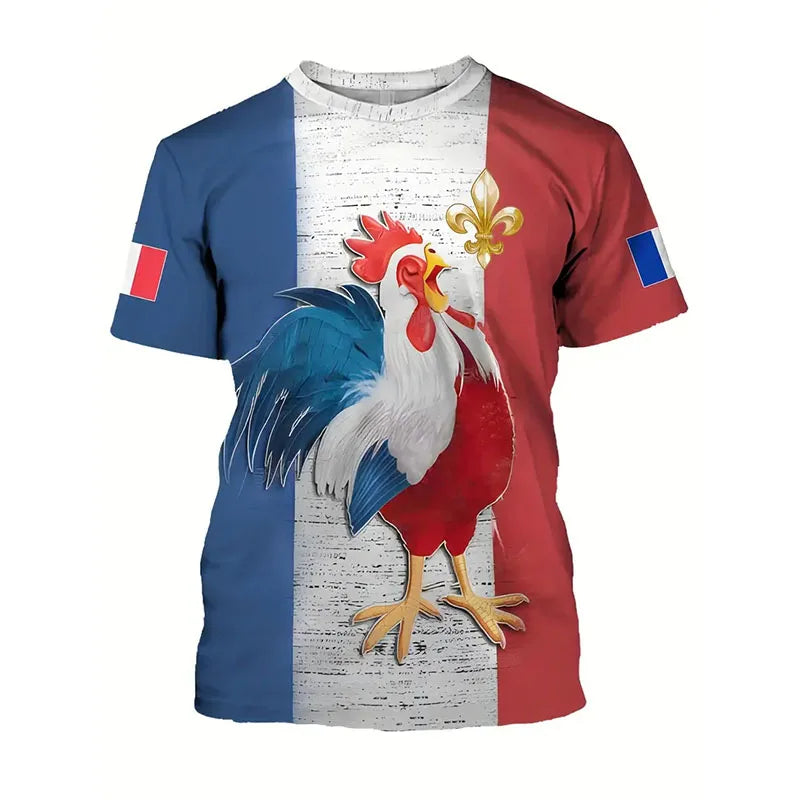 France Retro Flag T-Shirt – Oversized Streetwear Football Harajuku Tee