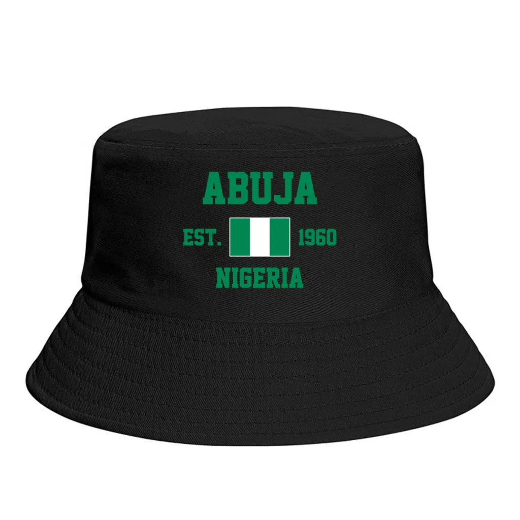 Nigeria Flag Bucket Hat Sun Protection Foldable Outdoor Fisherman Cap