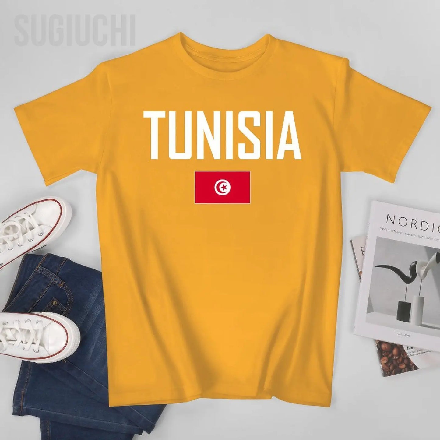 Men & Women Tunisia Flag T-Shirt – Cotton O-Neck Tee for Boys & Adults