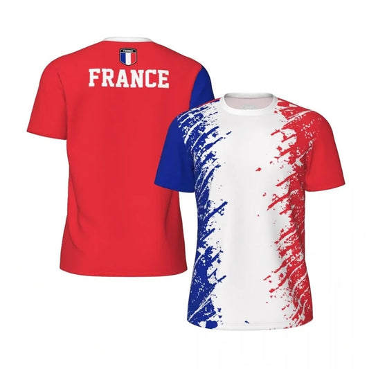 France Flag T-Shirt – Men & Kids 3D Printed Football Summer Sports Tee
