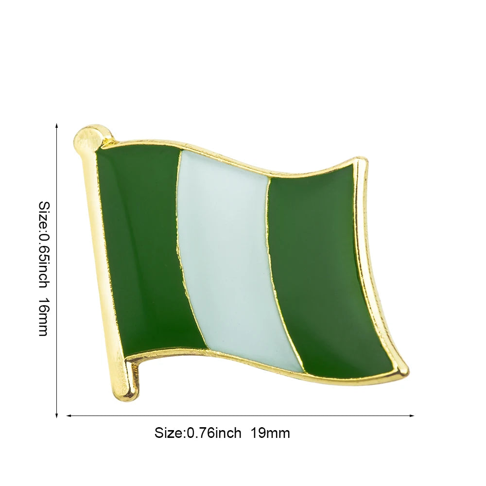Nigeria Flag Lapel Pin Metal Badge Brooch Backpack Hat Pin Gift