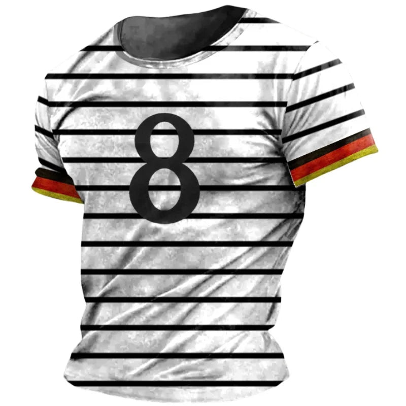 Germany Flag T-Shirt – Men’s Loose O-Neck Summer Sports Jersey Tee