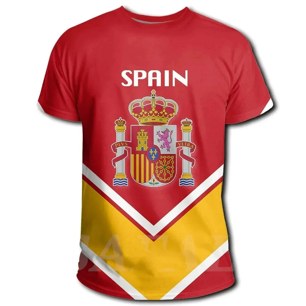 Spain Flag Coat of Arms 3D T-Shirt – Oversized Y2K Unisex Tee