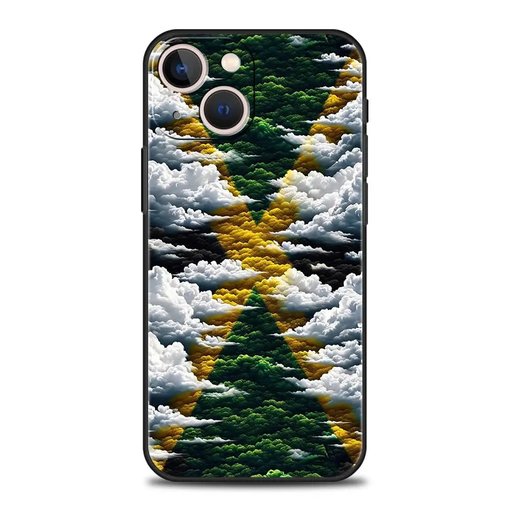 Jamaica National Flag iPhone Case – Soft TPU Cover for iPhone 7–16 Series