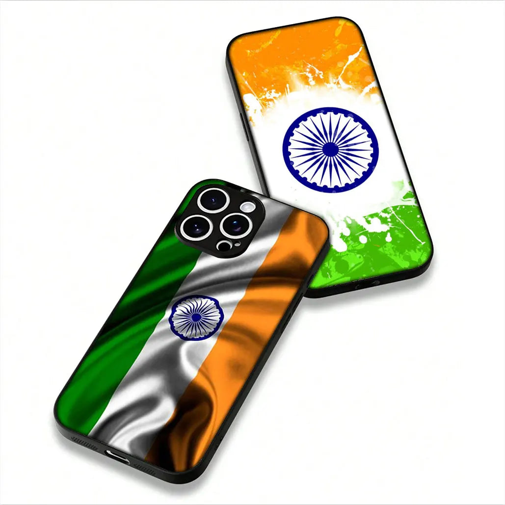 India Flag TPU Phone Case for iPhone 16-11, Pro Max, SE2/SE3, 7/8 Plus