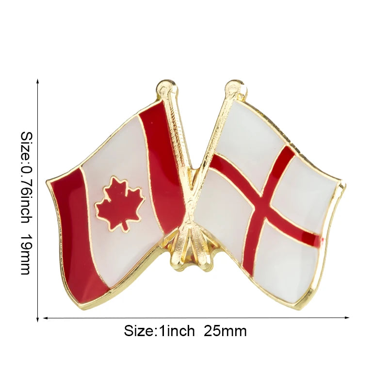England Flag Lapel Pin Metal Brooch UK Badge Butterfly Clutch Unisex