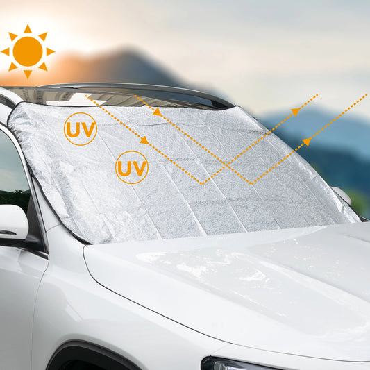 Winter Car Windscreen Cover - Anti-Snow, Frost, Ice, Sun & Dust Protector Mat