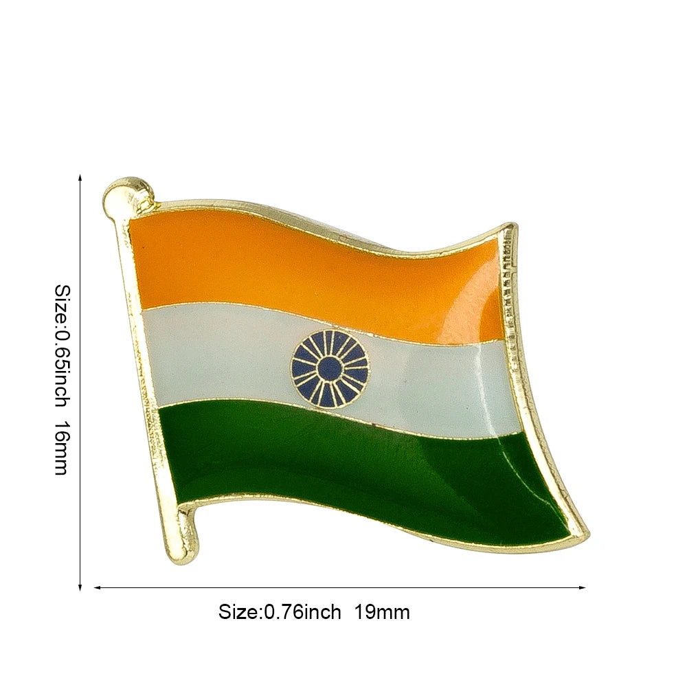 India Flag Badge Pin - Patriotic Lapel Pin for Backpack & Clothing