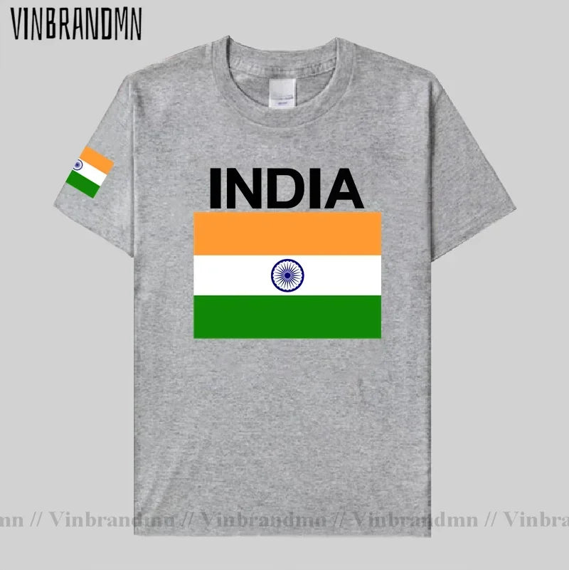 India T-Shirt for Men - Cotton National Flag Tee for Streetwear, Fitness & Fans