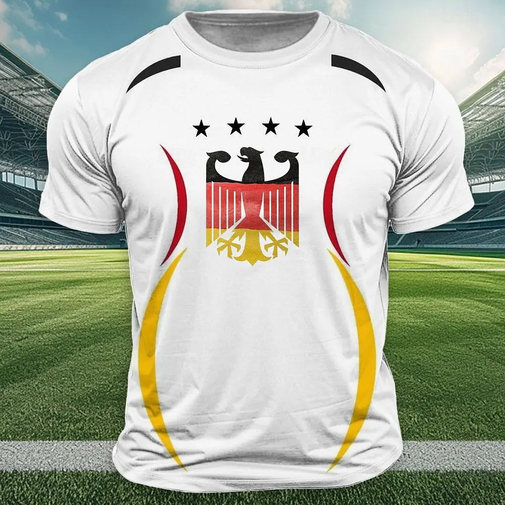 Germany Flag T-Shirt – Men’s Loose O-Neck Summer Sports Jersey Tee