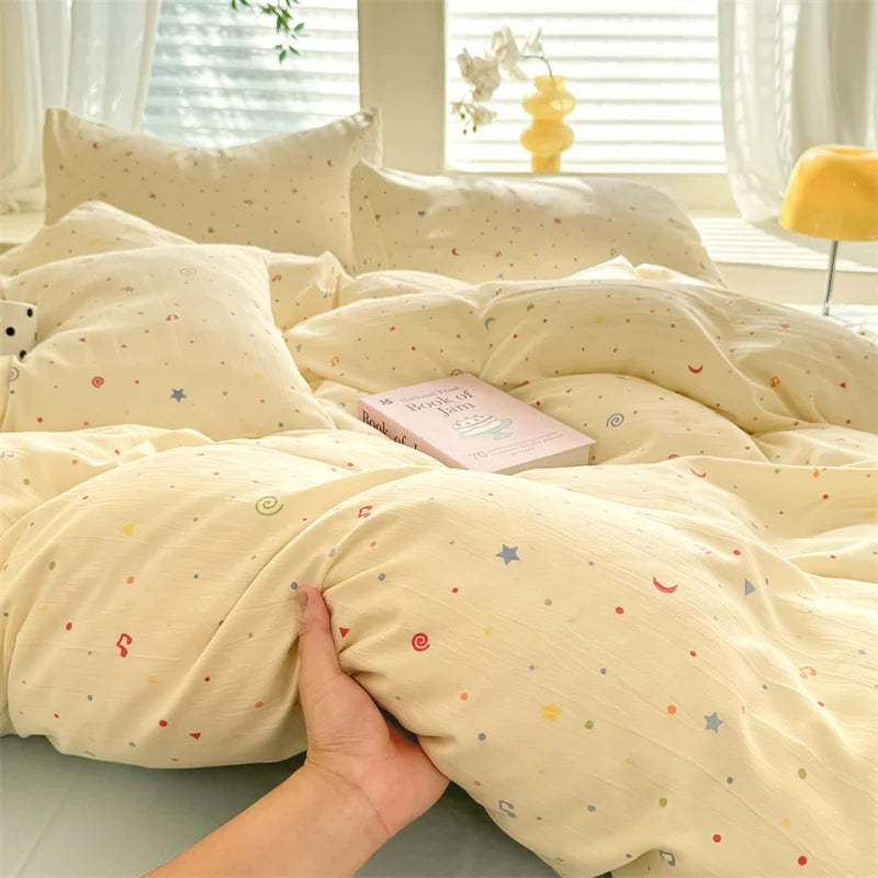 Bonenjoy Floral Duvet Cover Set 3pcs Soft Polyester Bedding Set