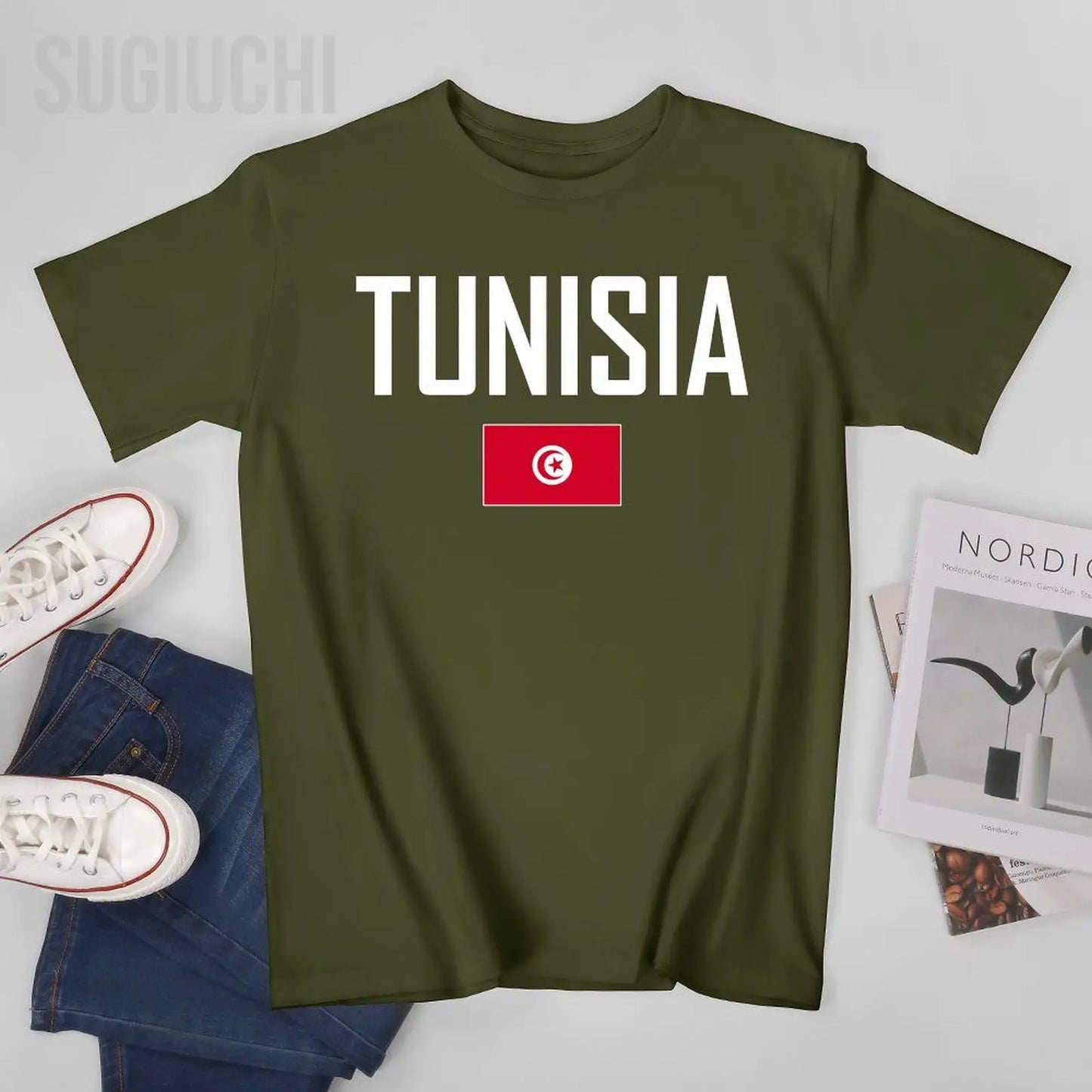 Men & Women Tunisia Flag T-Shirt – Cotton O-Neck Tee for Boys & Adults