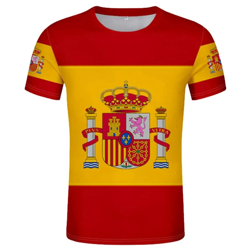 Spain Flag Coat of Arms 3D T-Shirt – Oversized Y2K Unisex Tee