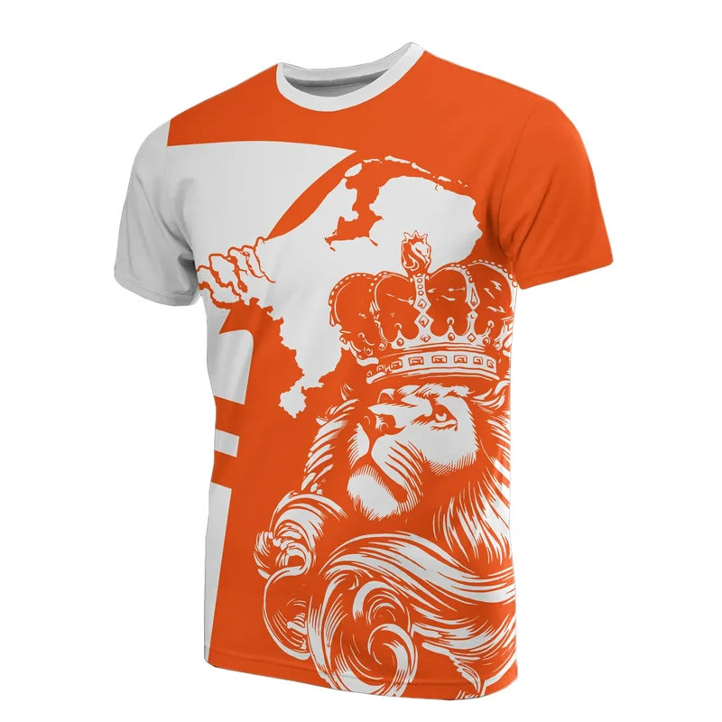 Netherlands Flag T-Shirt – Men’s 3D Printed Orange Oversized Tee