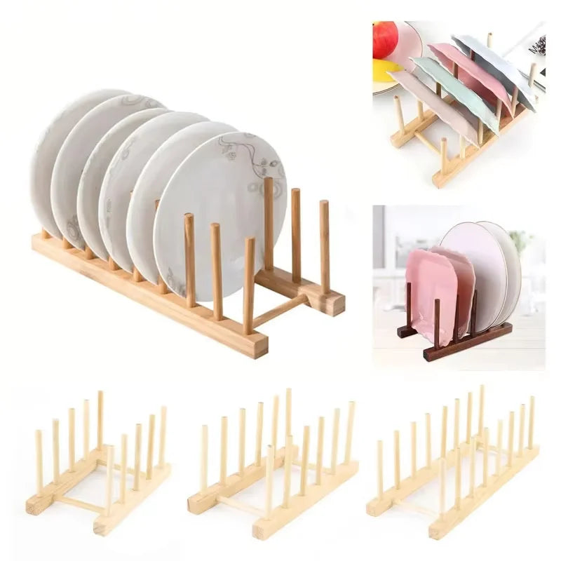 Wooden Dish Drying Rack Kitchen Storage Stand Eco Friendly Organizer