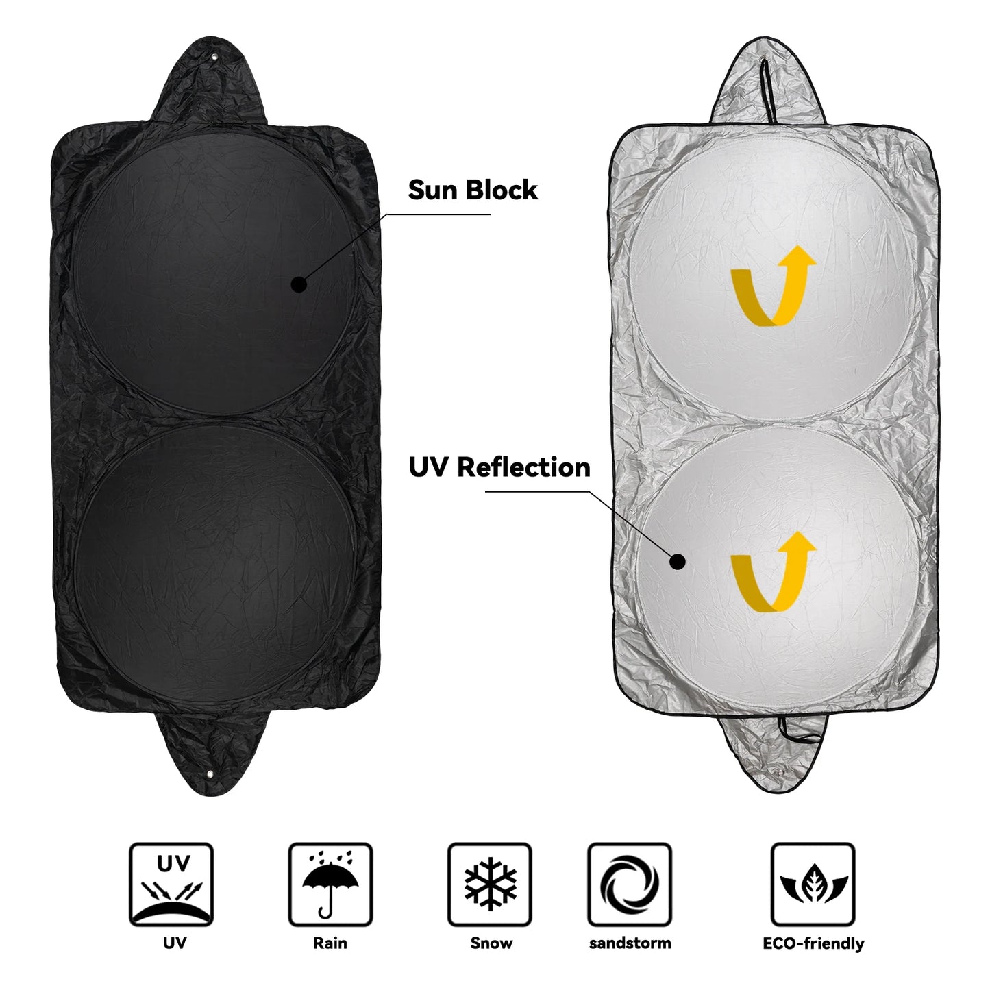 Foldable Car Windshield Sunshade - Reflective UV Block Front Window Cover