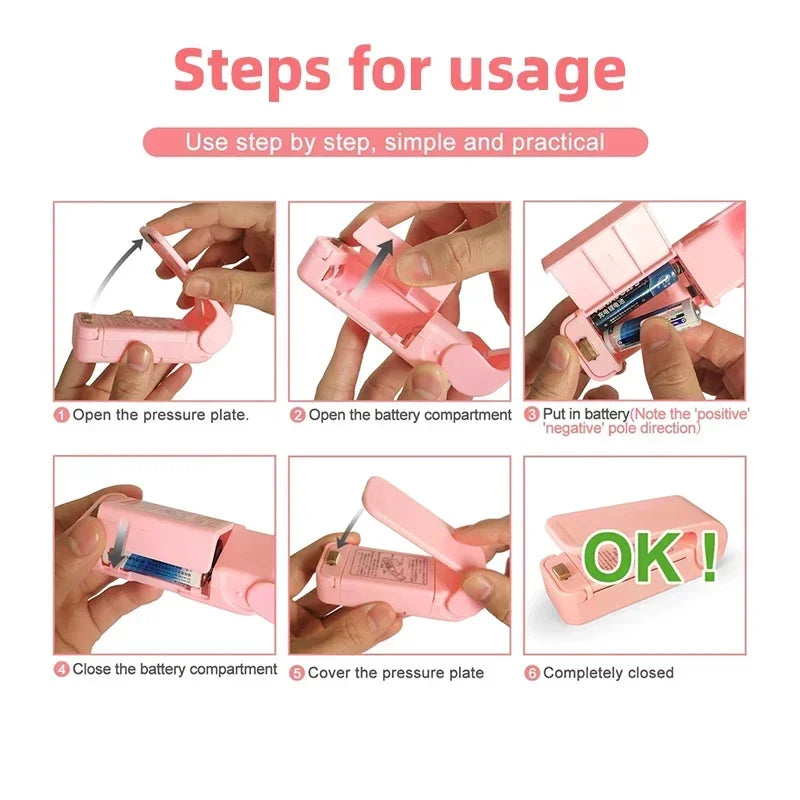 Mini Bag Sealer Heat Sealing Machine Portable Food Snack Storage Tool