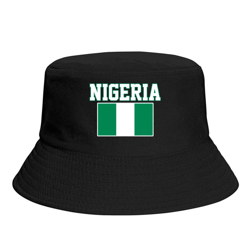 Nigeria Flag Bucket Hat Sun Protection Foldable Outdoor Fisherman Cap