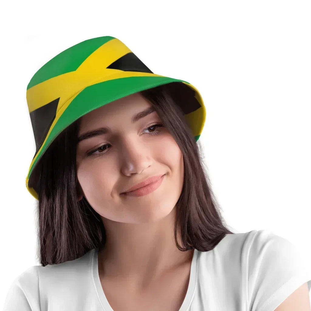 Jamaica Flag Fisherman Cap - Unisex Hip Hop Bucket Hat for Summer Outdoors