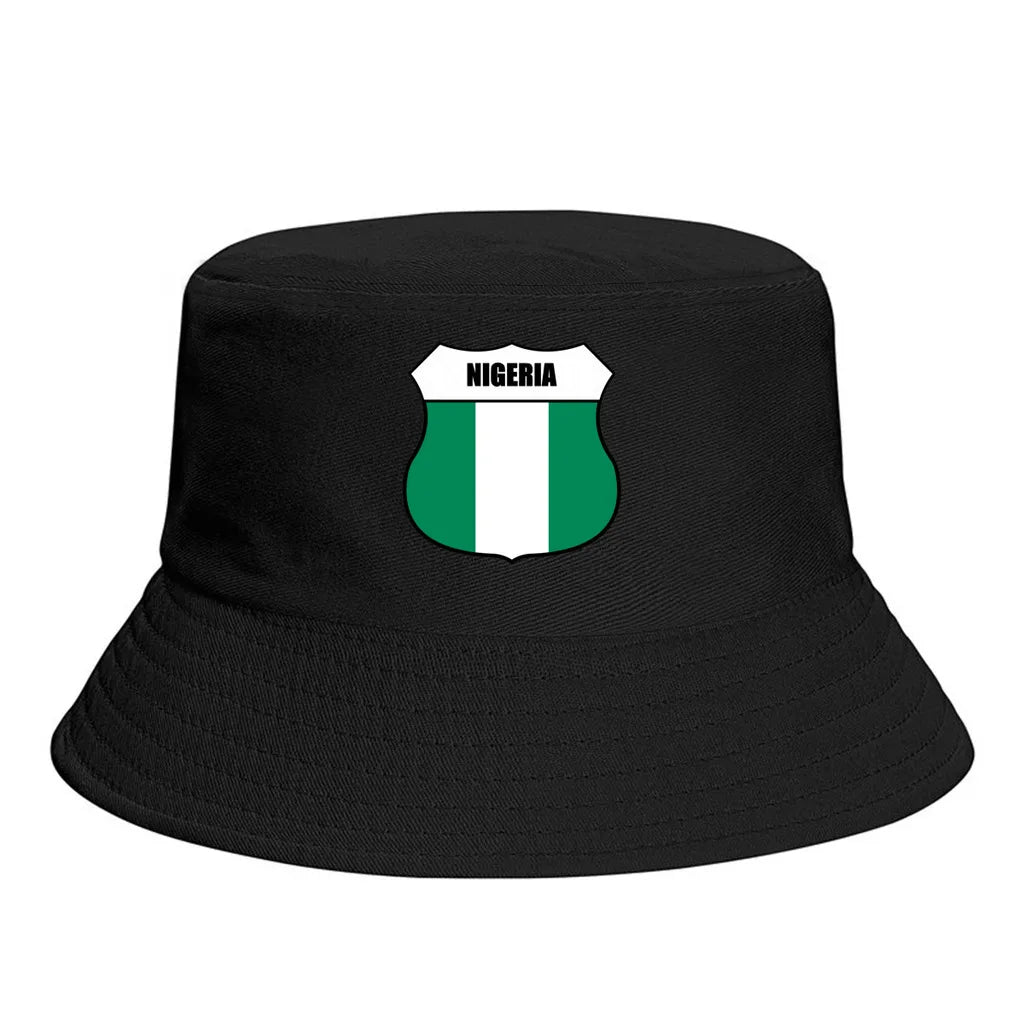 Nigeria Flag Bucket Hat Sun Protection Foldable Outdoor Fisherman Cap