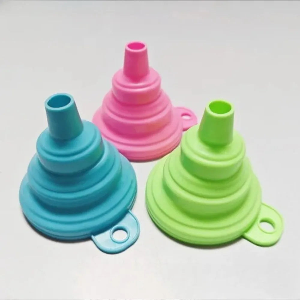 Foldable Silicone Funnel Set Collapsible Kitchen Liquid Transfer Tool