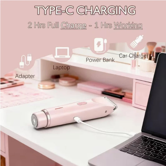 2-in-1 Waterproof Electric Bikini Trimmer Rechargeable Mini Shaver
