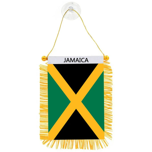 Jamaica Flag Car Window Decoration - Stain Bunting Pennant