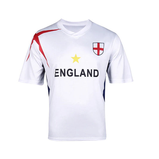 England Soccer Shirt - Adult Quick-Dry Breathable Football Jersey for Men