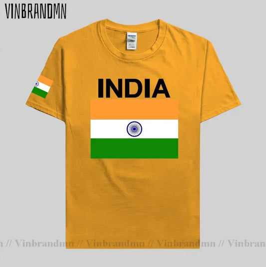 India T-Shirt for Men - Cotton National Flag Tee for Streetwear, Fitness & Fans