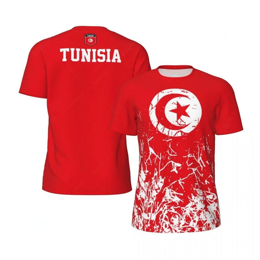 Tunisia Flag 3D Sports T-Shirt – Quick Dry Breathable Football Jersey