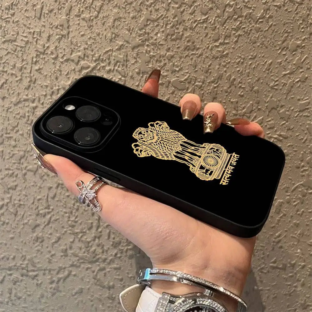 India Flag Phone Case - Soft Black Cover for iPhone 11–17, Pro, Max, Air, Mini