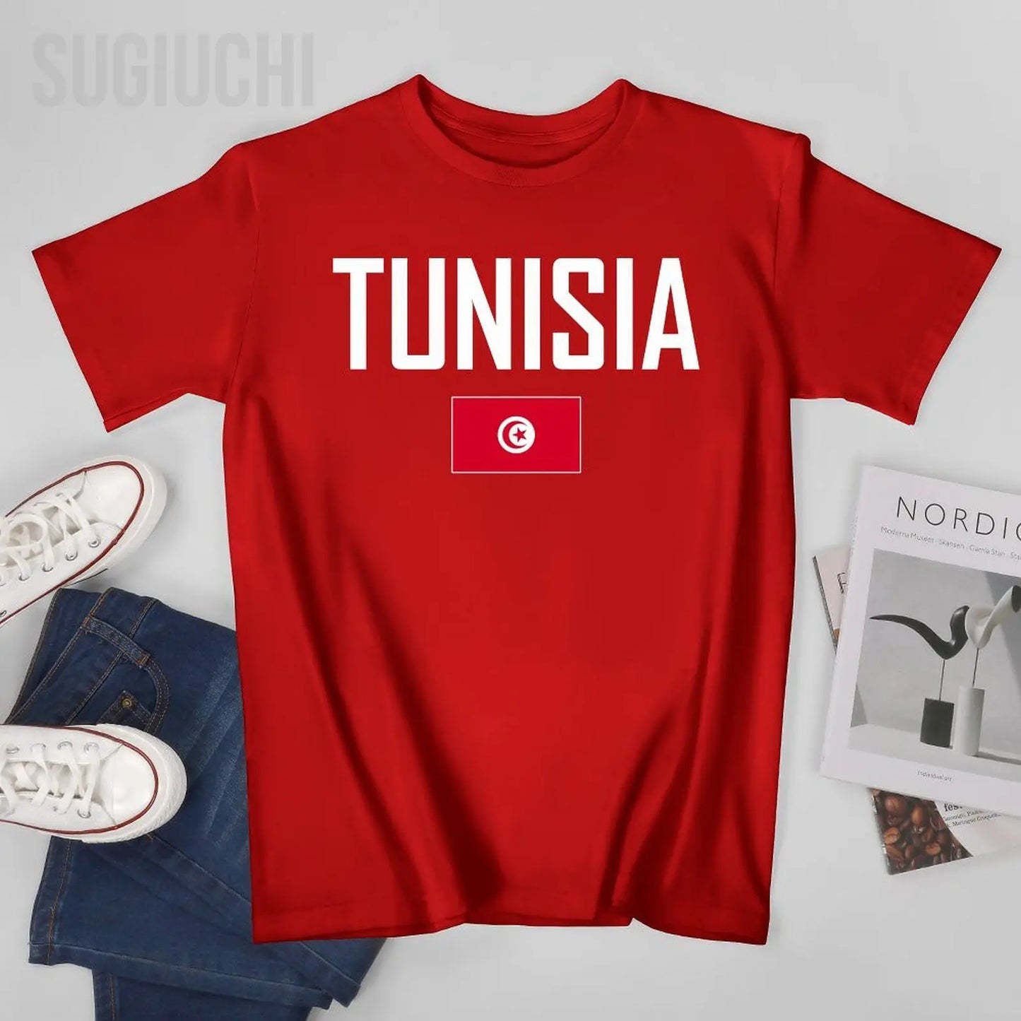 Men & Women Tunisia Flag T-Shirt – Cotton O-Neck Tee for Boys & Adults
