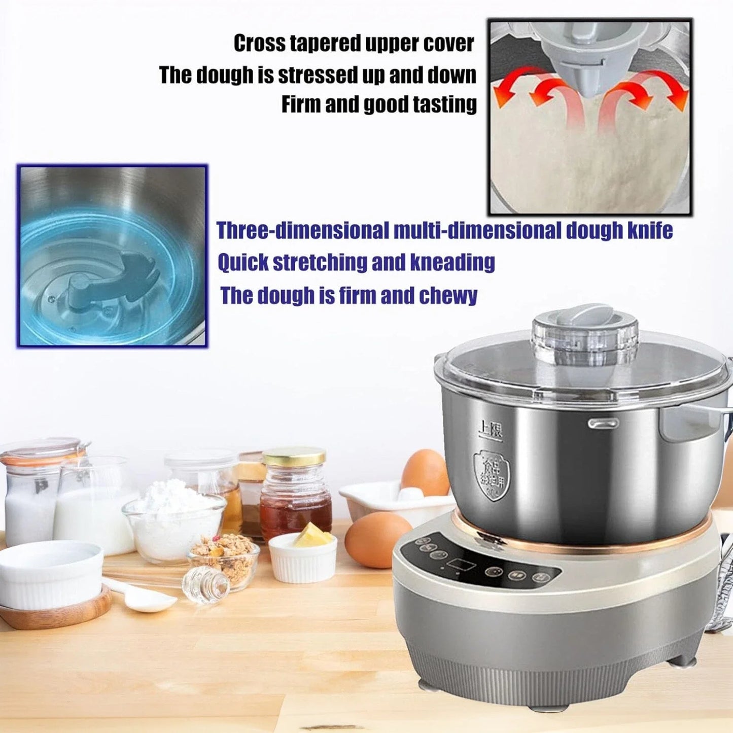 200W Electric Dough Mixer Stand Kneading Machine 5L/7L Stainless Bowl