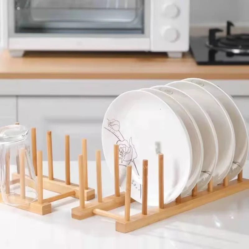 Wooden Dish Drying Rack Kitchen Storage Stand Eco Friendly Organizer