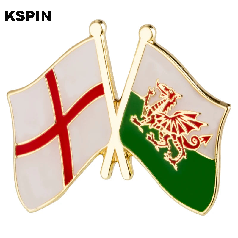 England Flag Lapel Pin Metal Brooch UK Badge Butterfly Clutch Unisex